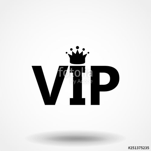 500x500 Vip Icon Priority Sign And Symbol On Glyph Flat Style Vector