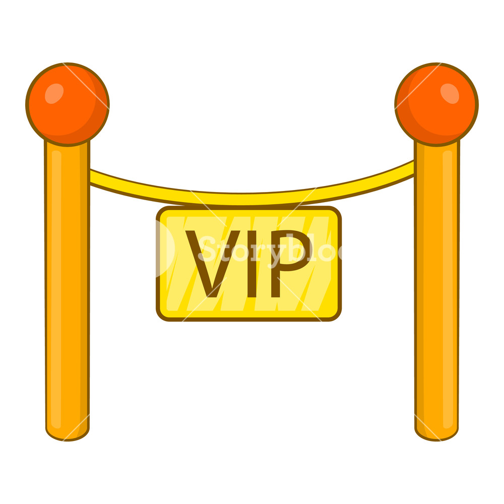 1000x1000 Decorative Poles With Tape For Vip Icon In Cartoon Style Isolated
