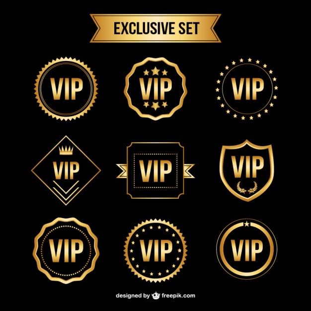 626x626 Golden Vip Badges Vector Free Download