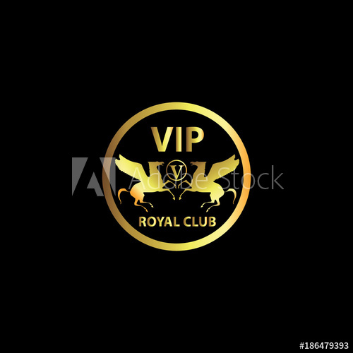 500x500 Vip Royal Club Gold Logo Vector Template Design