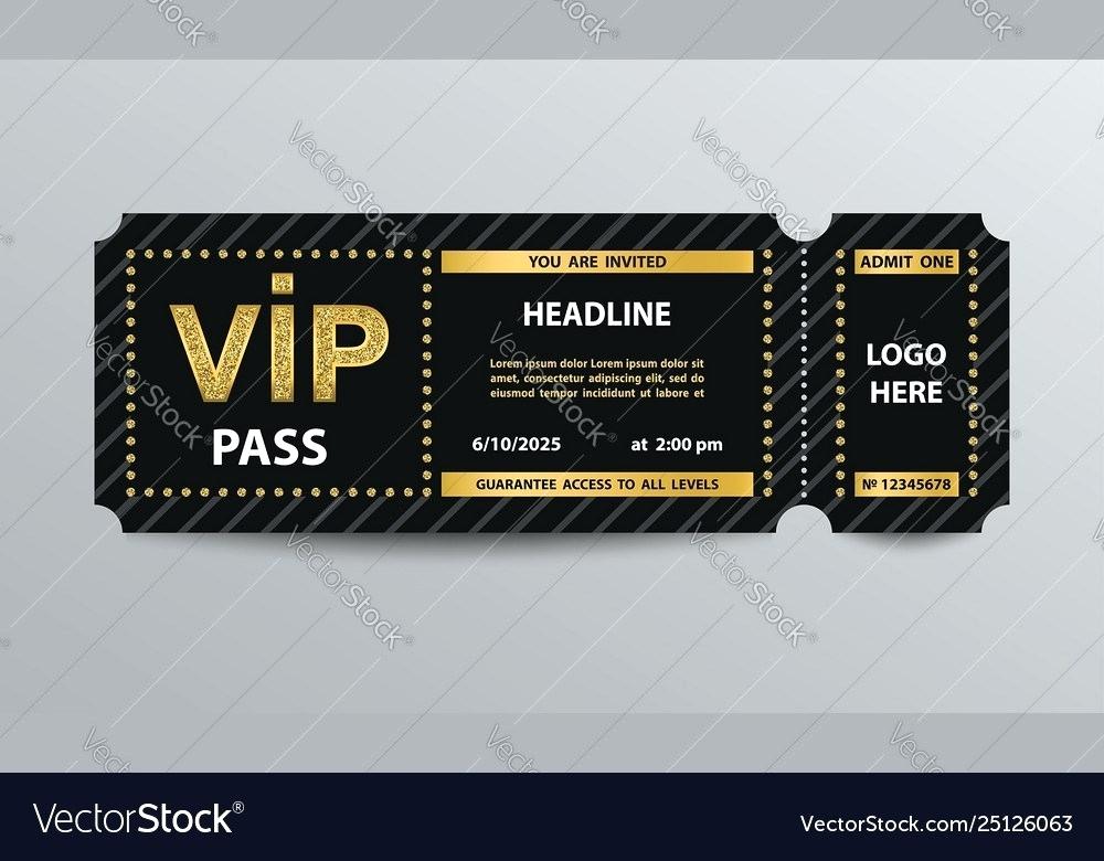 1000x780 Vip Ticket Template Ticket Template Free Golden Vip Ticket Template