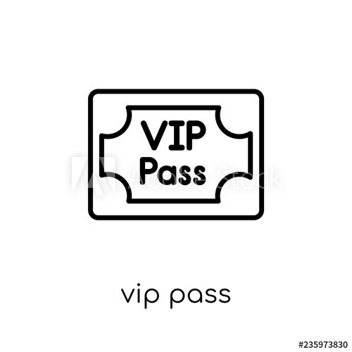 500x500 Vip Pass Icon Trendy Modern Flat Linear Vector Vip Pass Icon