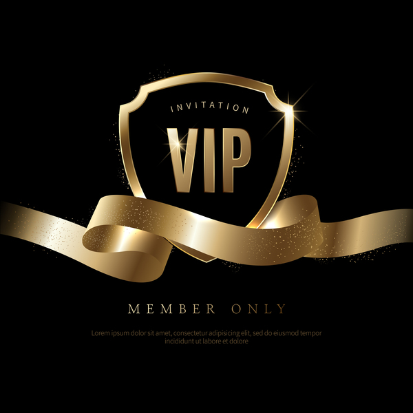 600x600 Luxury Black With Golden Vip Invitation Card Vector Free Download