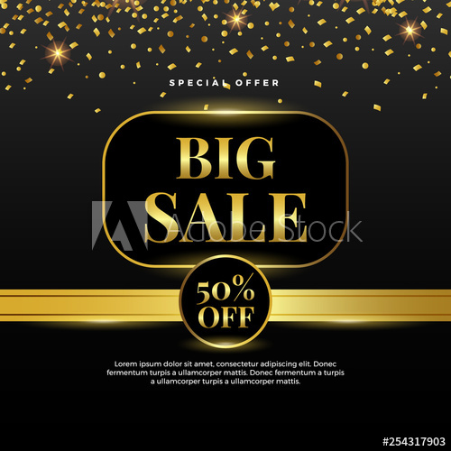 500x500 Big Sale Shining Banner Elegant Design Template Special Offer