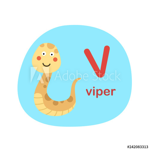 500x500 Illustration Isolated Alphabet Letter V Viper Vector Illustration
