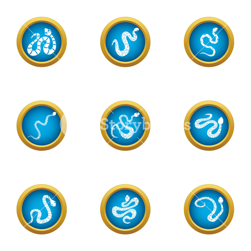 1000x1000 Viper Icons Set Flat Set Of Viper Vector Icons For Web Isolated