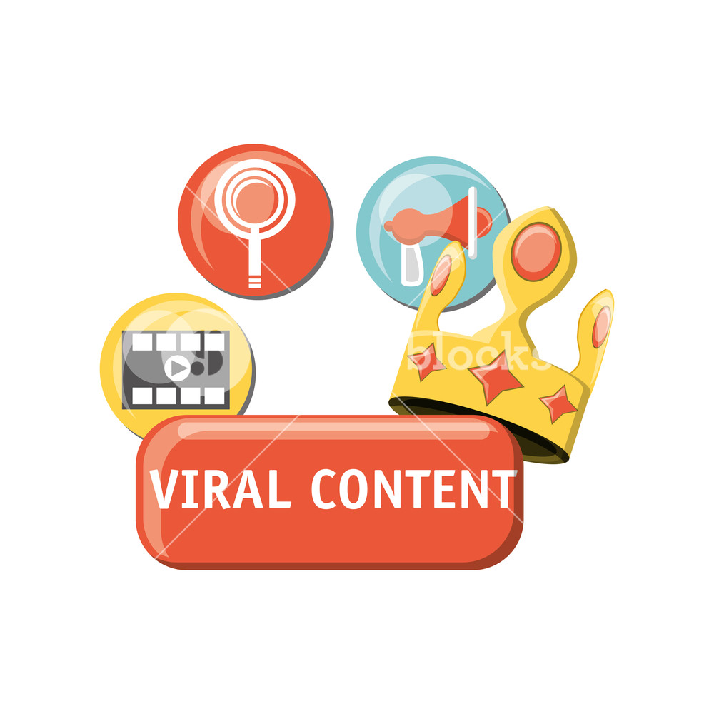 1000x1000 Crown And Viral Content Related Icons Over Background Colorful