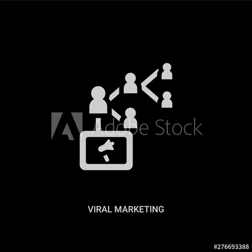 500x500 White Viral Marketing Vector Icon On Black Background Modern Flat