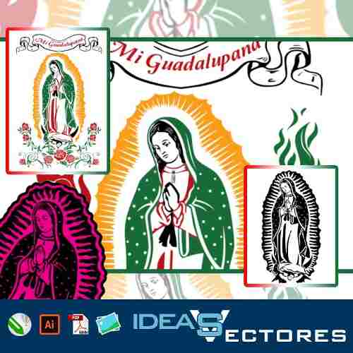 500x500 Pack Virgen De Guadalupe Vector, Serigrafia Vinil Sublimado En