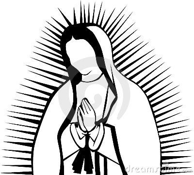 400x362 Virgin Of Guadalupe Ccd Class Clipart Black, White, Clip Art
