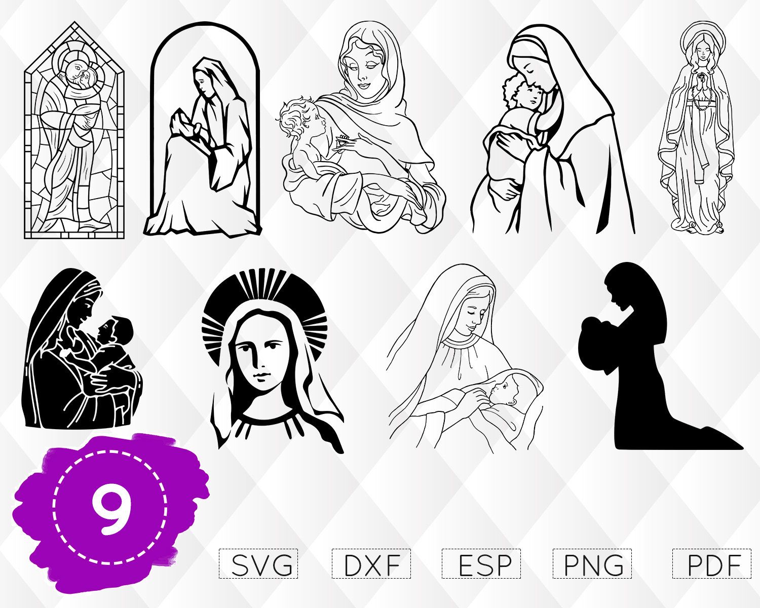 Download Virgin Mary Vector at Vectorified.com | Collection of ...