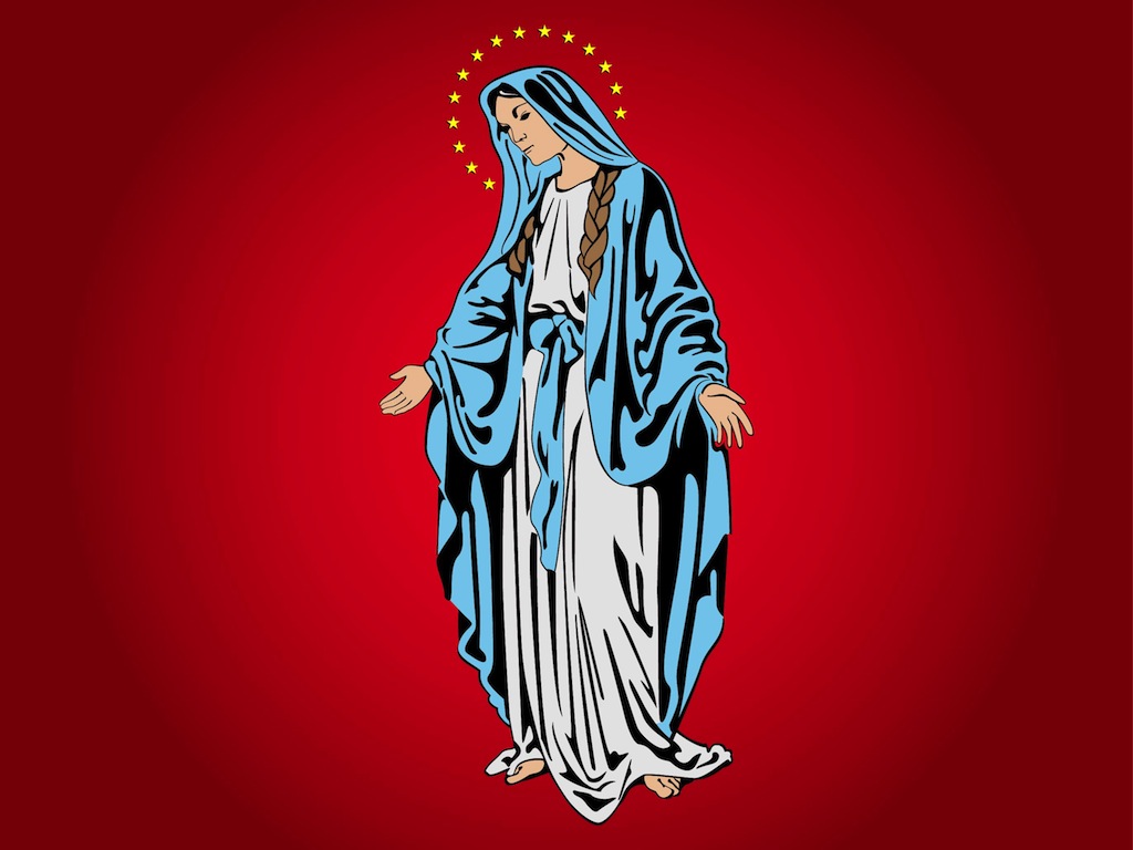 Virgin Mary Illustration. 