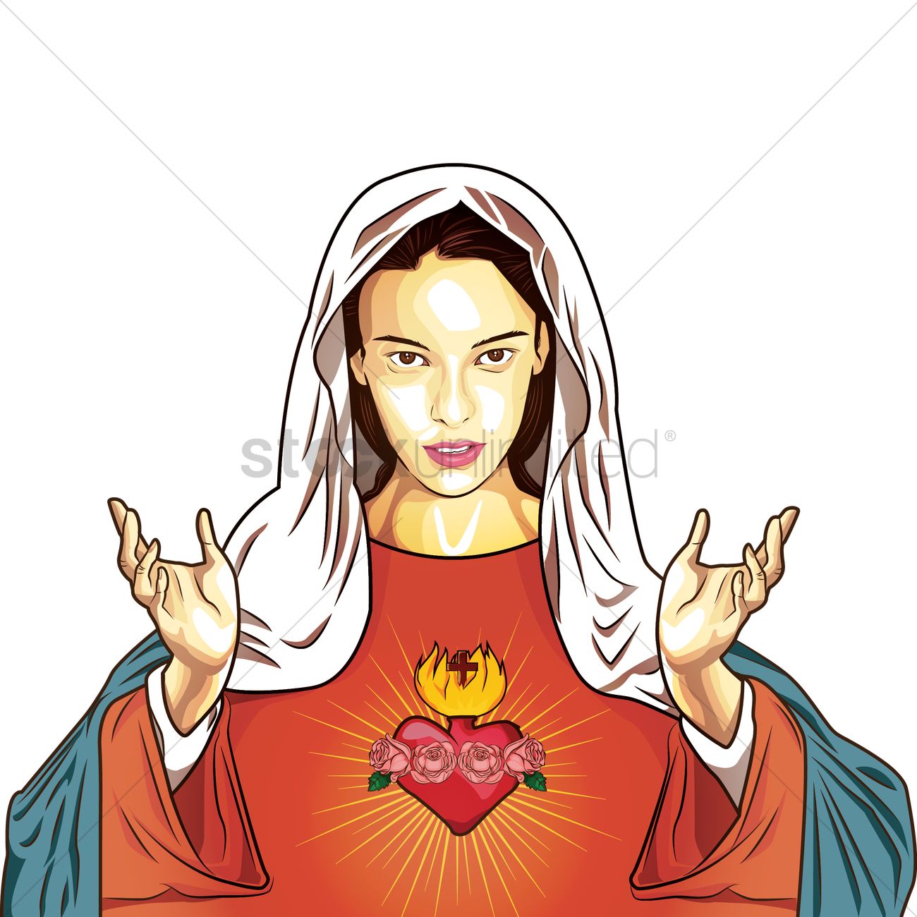 Virgin Mary Vector Image 1300x1300 Virgin Mary Vector Image