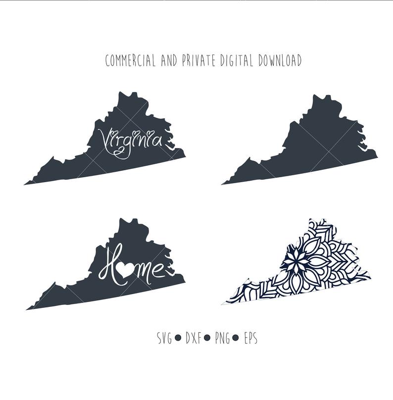 794x808 Virginia Outline Vector Clipart Virginia State Digital Etsy