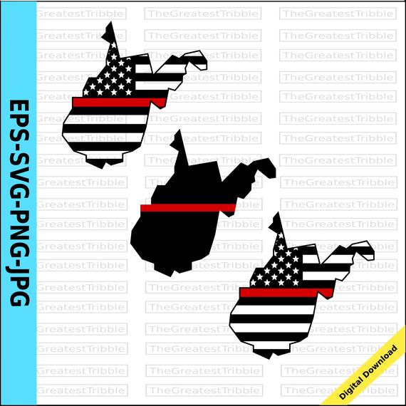 570x570 Thin Red Line West Virginia Usa Flag Png Vector Etsy