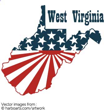 335x355 Download I Love West Virginia State Map Bumper Sticker