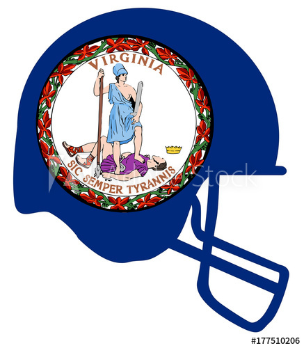 437x500 Virginia State Flag Football Helmet