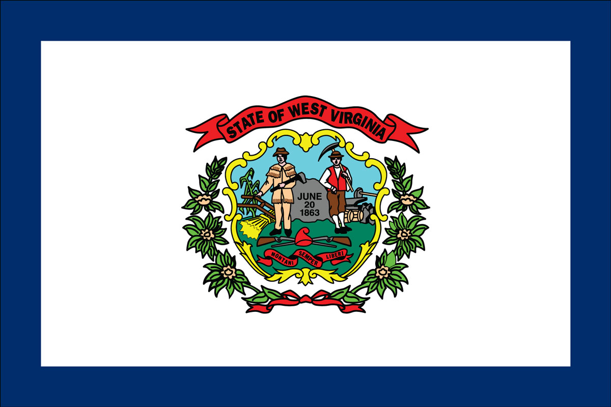 1200x800 West Virginia State Flag