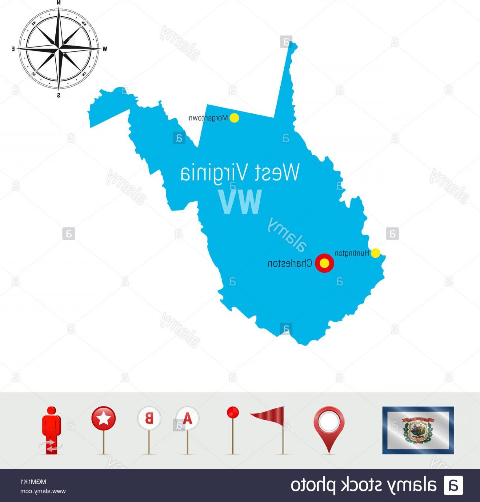 1560x1629 West Virginia Vector Map Isolated On White Detailed Silhouette