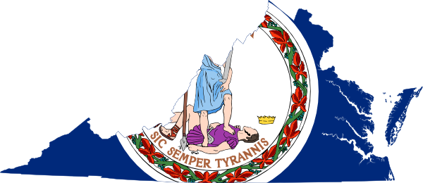 600x260 Flag Map Of Virginia Clip Art