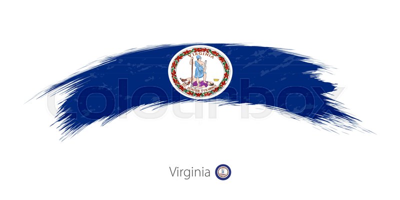 800x400 Flag Of Virginia State In Rounded Stock Vector Colourbox