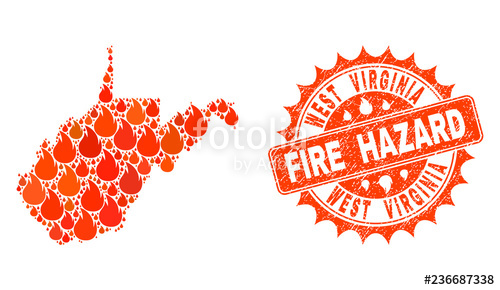Fire Hazard Collage Of Map Of West Virginia State Burning 500x290 Fire Hazard Collage Of Map Of West Virginia State Burning