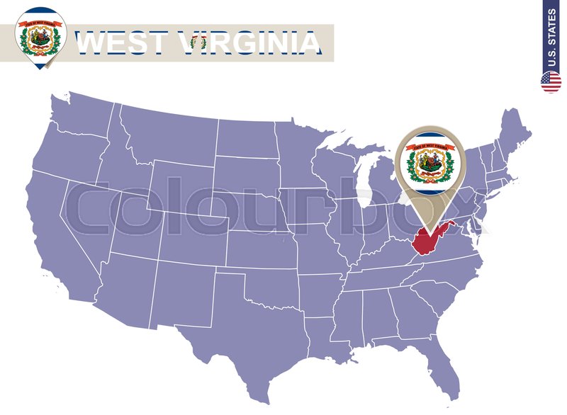 West Virginia State On Usa Map West Stock Vector Colourbox 800x586 West Virginia State On Usa Map West Stock Vector Colourbox