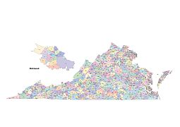 255x180 Preview Of Virginia Vector Zip Code Map