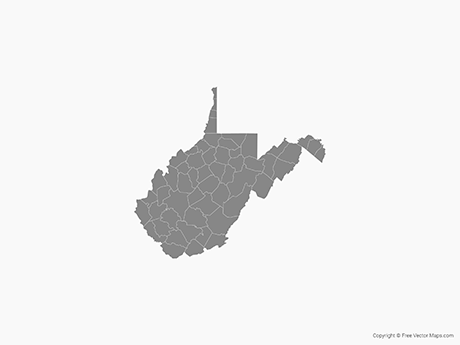 460x345 Vector Map Of West Virginia With Counties