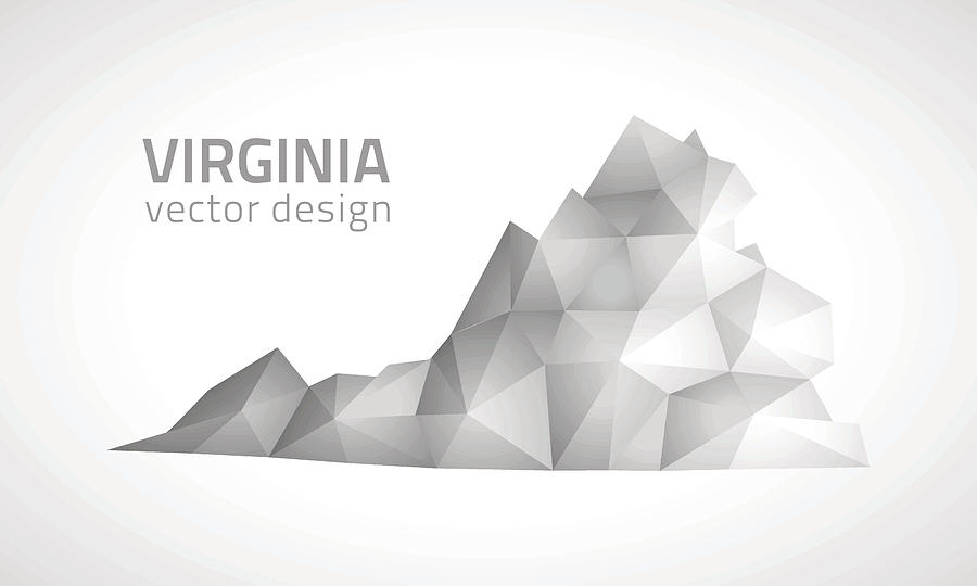 900x540 Virginia Vector Grey And Silver Polygonal Mosaic Map Drawing