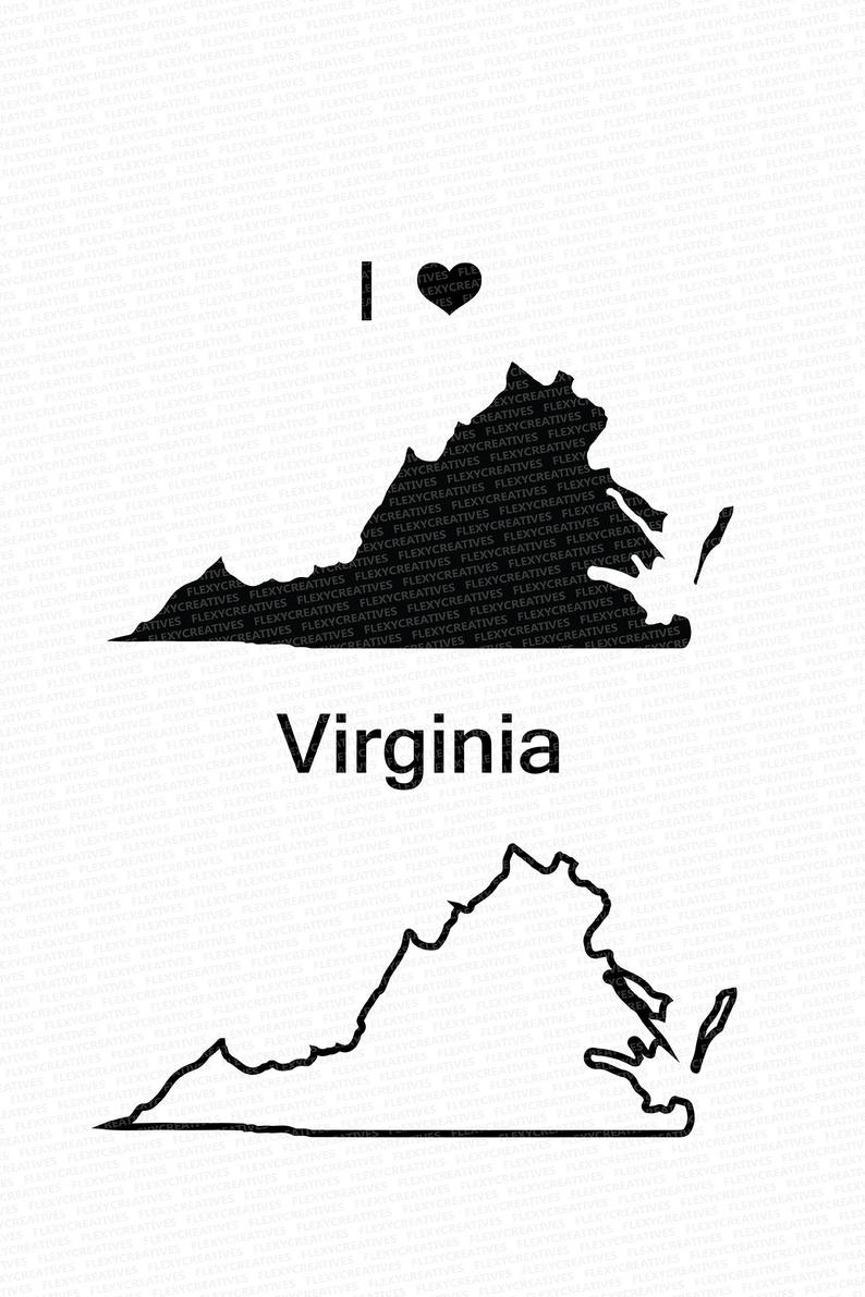 794x1191 Virginia Vector State Clipart Virginia Clip Art Virginia Etsy