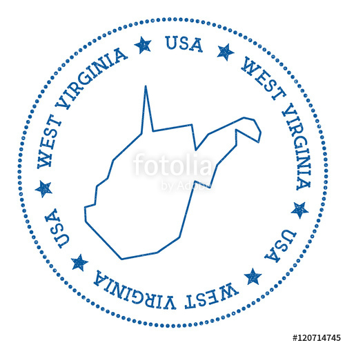 500x500 West Virginia Vector Map Sticker Hipster And Retro Style Badge