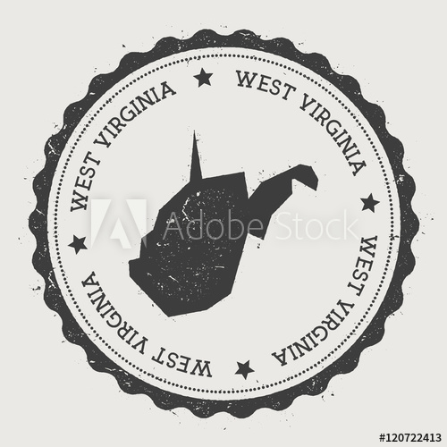 500x500 West Virginia Vector Sticker Hipster Round Rubber Stamp With Us