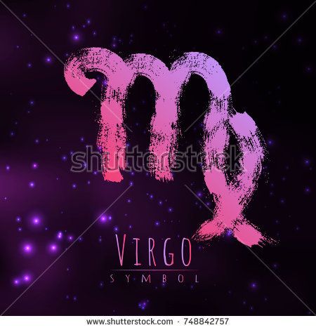450x470 Vector Abstract Zodiac Sign Virgo On A Dark Cosmic Background