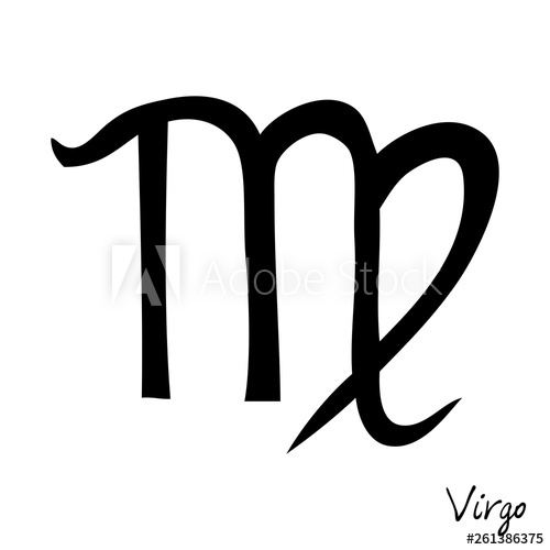500x500 Virgo Zodiac Hand Drawing Sign For Horoscope Usable For Mystic