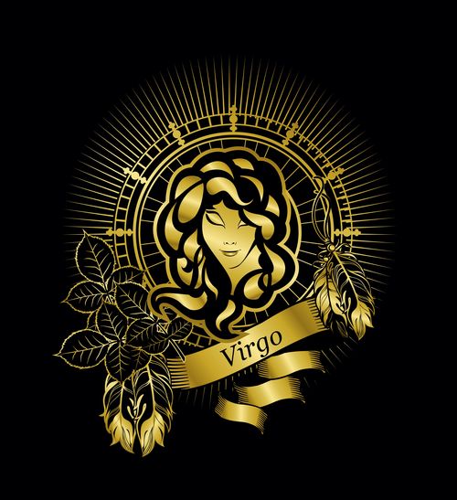 500x547 Gold Virgo Zodiac Sign Vector Free Download