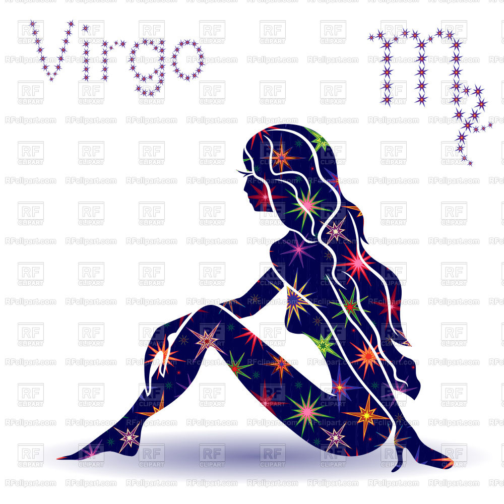 1000x1000 Zodiac Sign Virgo With Stylized Stars Isolated On The White