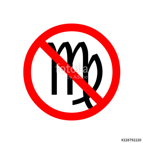 500x500 No, Ban, Stop Virgo Horoscope Icon, Circle Hand Painted Zodiac