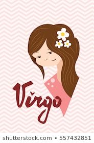184x280 Zodiac Signs Virgo Vector Illustration In Cute Style With Hand