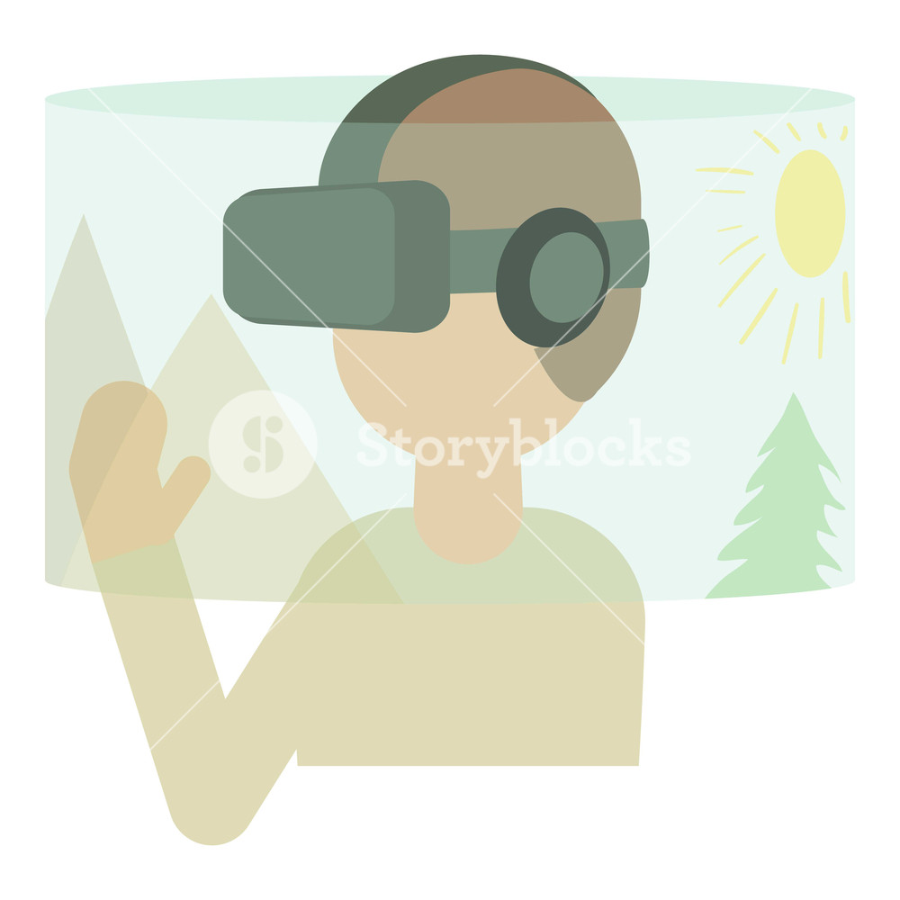 1000x1000 Virtual Reality Headset Icon Cartoon Illustration Of Virtual