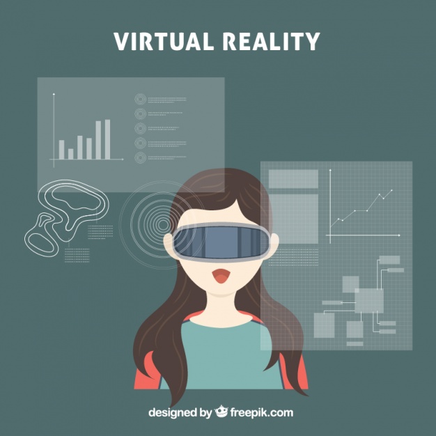626x626 Astonished Girl With Virtual Reality Vector Free Download