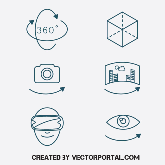 660x660 Virtual Reality Vector Icons