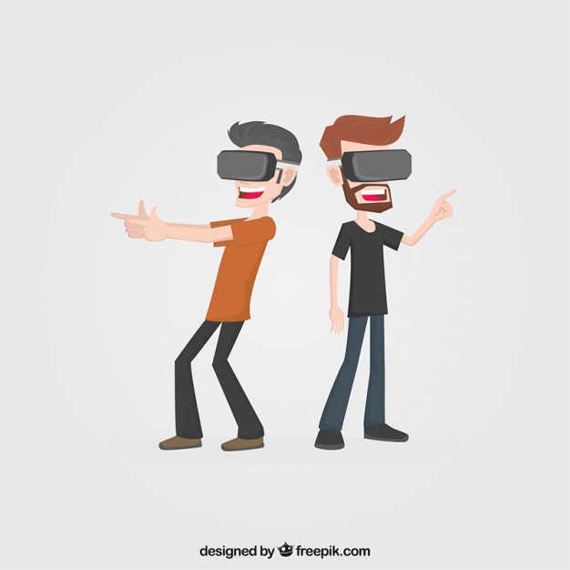 626x626 Young People With Virtual Reality Glasses Vector Free Download