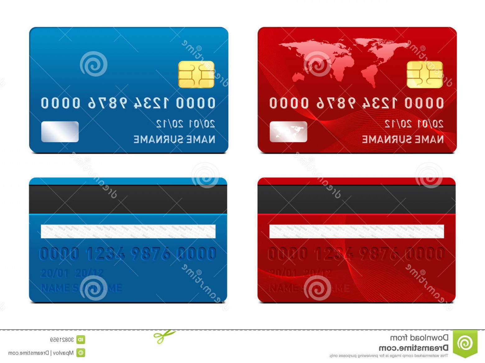 1560x1166 Royalty Free Stock Images Vector Credit Card Template Front Back