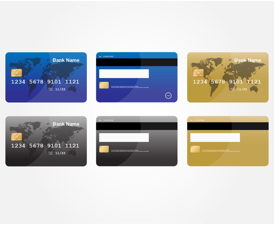 1136x936 Visa Card Vector Pack Vector Art Graphics