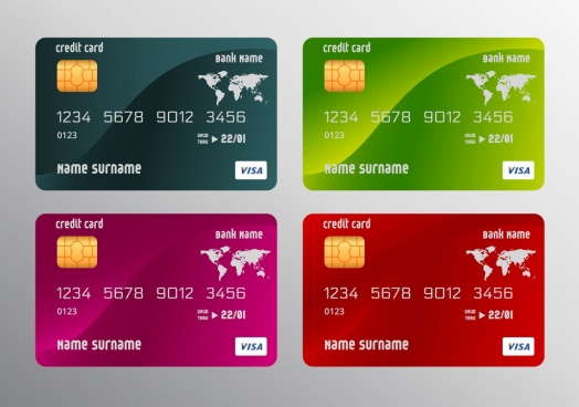 524x368 Visa Credit Card Vector Template Free Vector Download