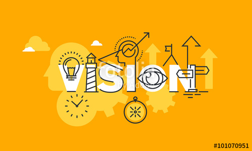 500x300 Thin Line Flat Design Banner Of Company Vision Statement Modern