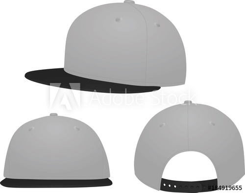 500x393 Grey Baseball Cap Black Visor Vector Illustration