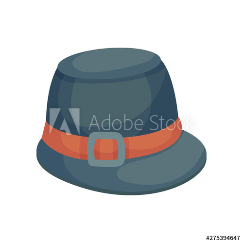 500x500 High Gray Hat With A Small Visor Vector Illustration On White