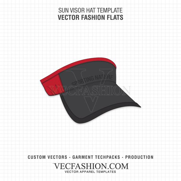 600x600 Sun Visor Hat Template